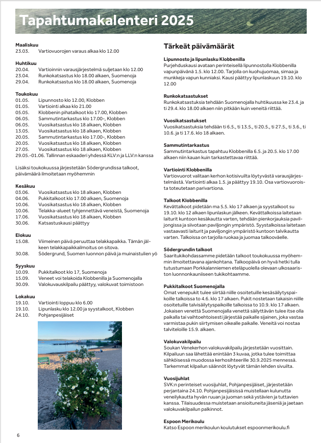 Tapahtumat Päivämäärät 2025